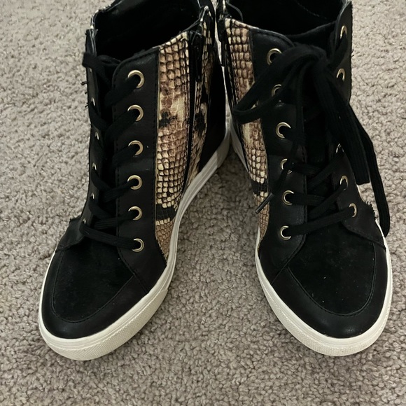 Aldo black and suede snakeskin shoe boots - Picture 3 of 5